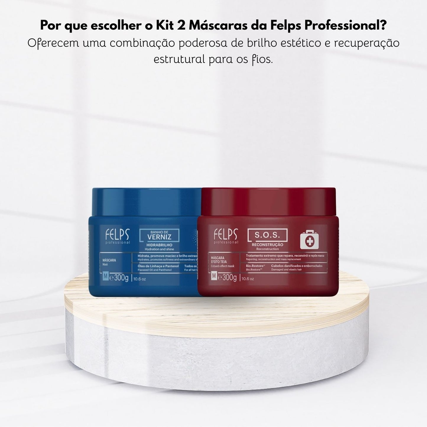 Kit Felps Cronograma Lumiforce (S.O.S.+ Banho de Verniz 2 x 300 g)