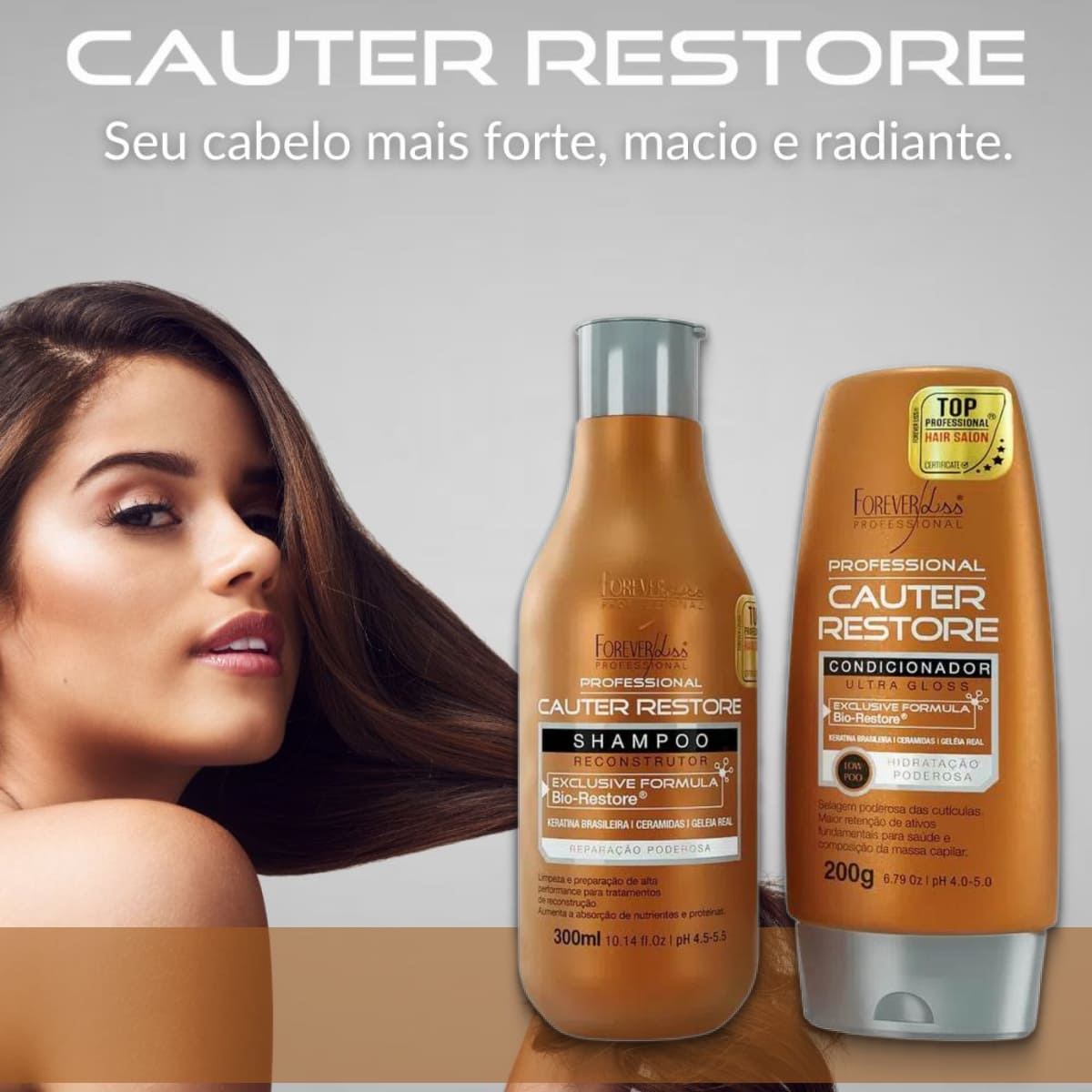 Kit Forever Liss Cauter Restore Shampoo 300 ml + Condicionador 200 g