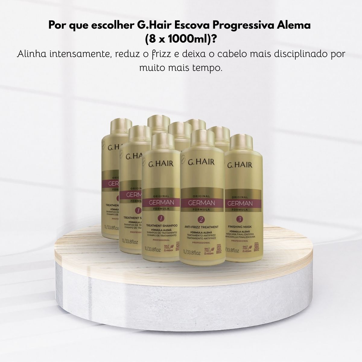 Kit G.Hair Escova Progressiva Alemã 3 (3 x 1 Litro)