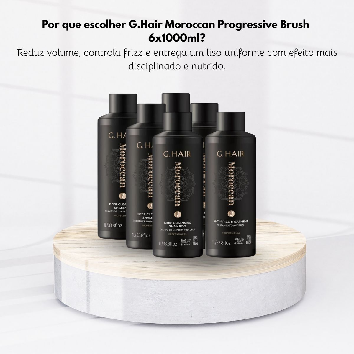 Kit G.Hair Escova Progressiva Marroquina 3 (2 x 1 Litro)