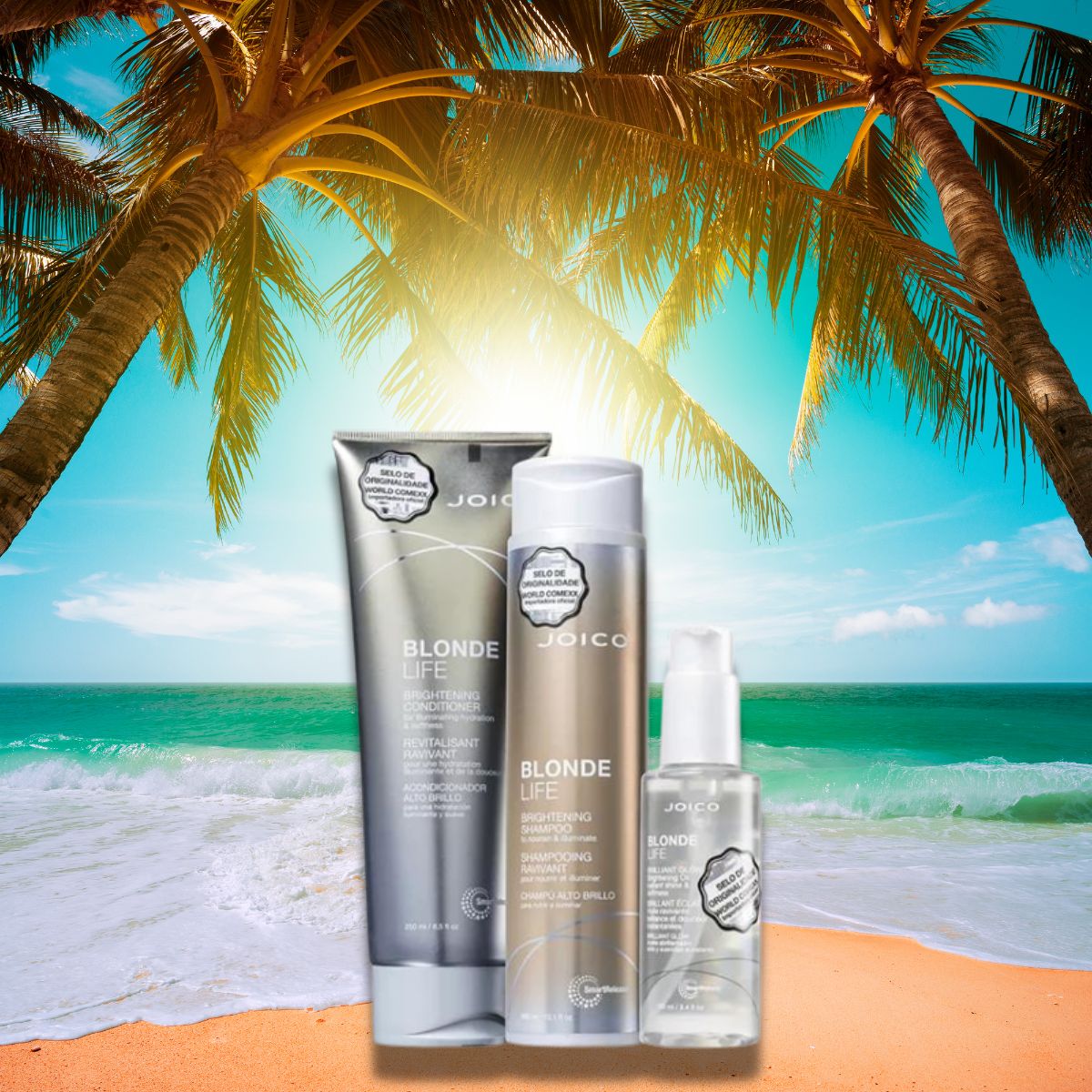 Kit Joico Blonde Life Brilliant Smart Release Shampoo 300 ml + Condicionador 250 ml + Oleo 100 ml