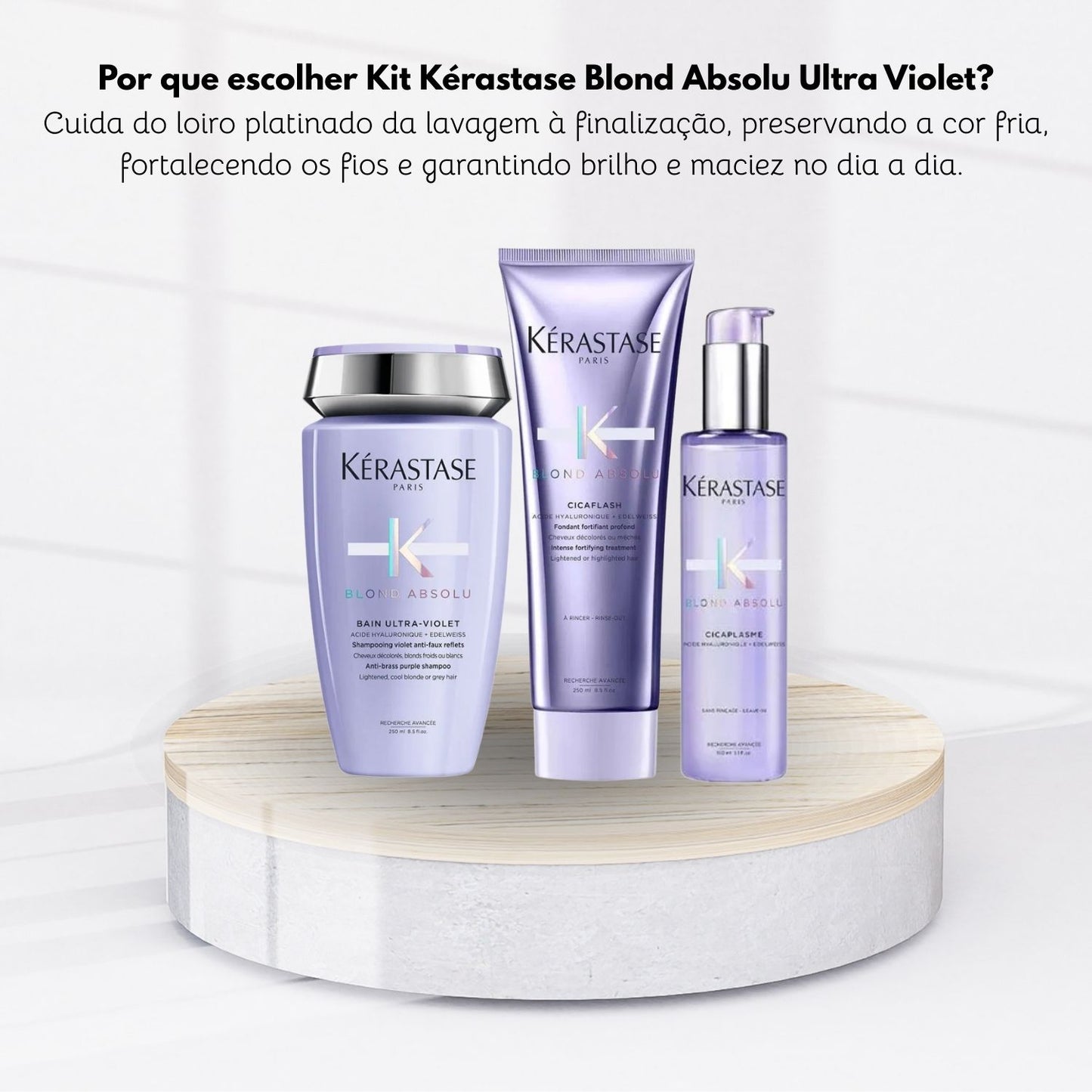 Kit Kérastase Blond Absolu Ultra Violet Shampoo 250 ml + Condicionador 250 ml + Leave-in 150 ml
