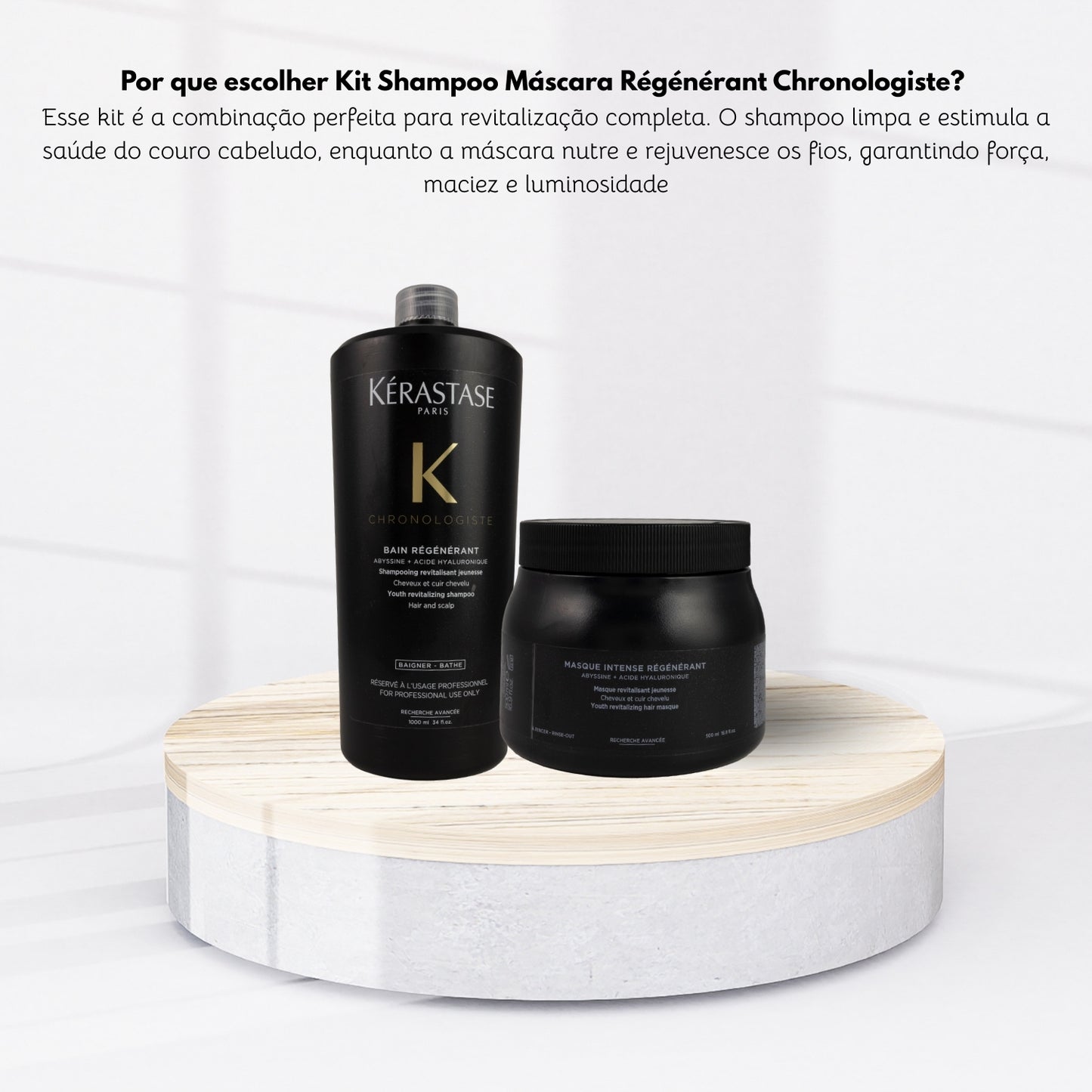 Kit Kerastase Chronologiste Régénérant Shampoo 1 Litro + Máscara 500 ml