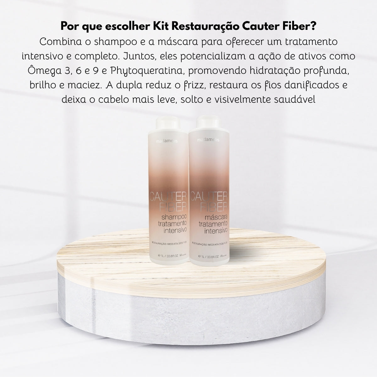 Kit Madamelis Cauter Fiber Shampoo + Máscara 1 Litro