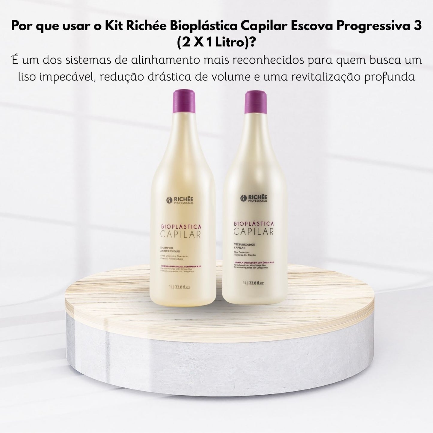 Kit Richée Bioplástica Capilar Escova Progressiva 3 (2 X 1 Litro)