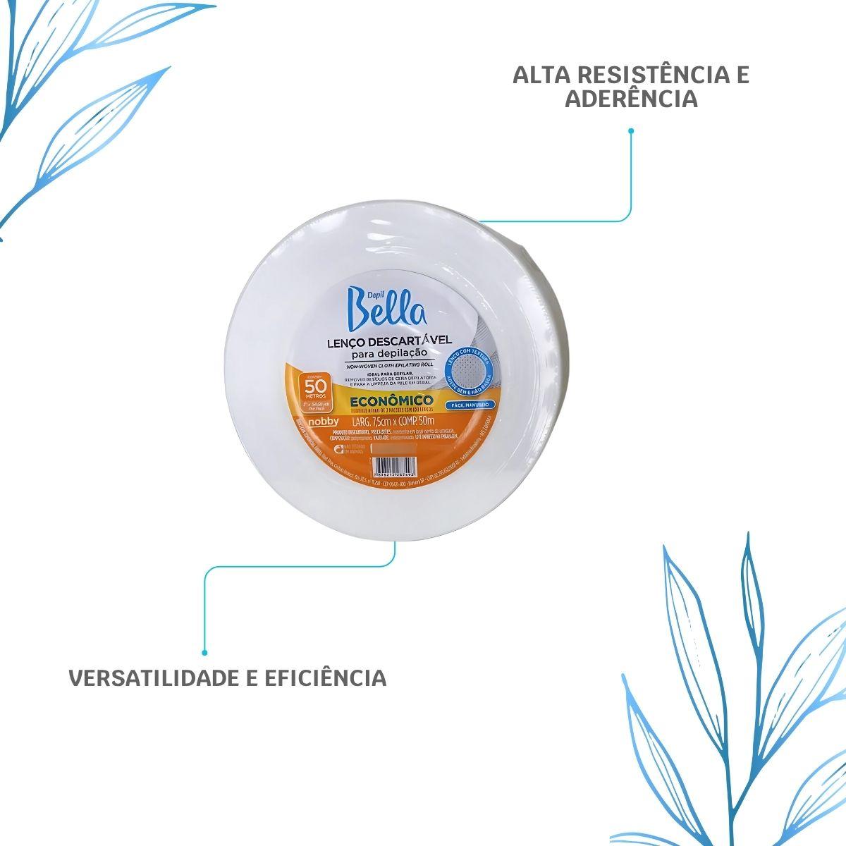 Depil Bella Econômico Lenço Descartável Depilação 50 Metros
