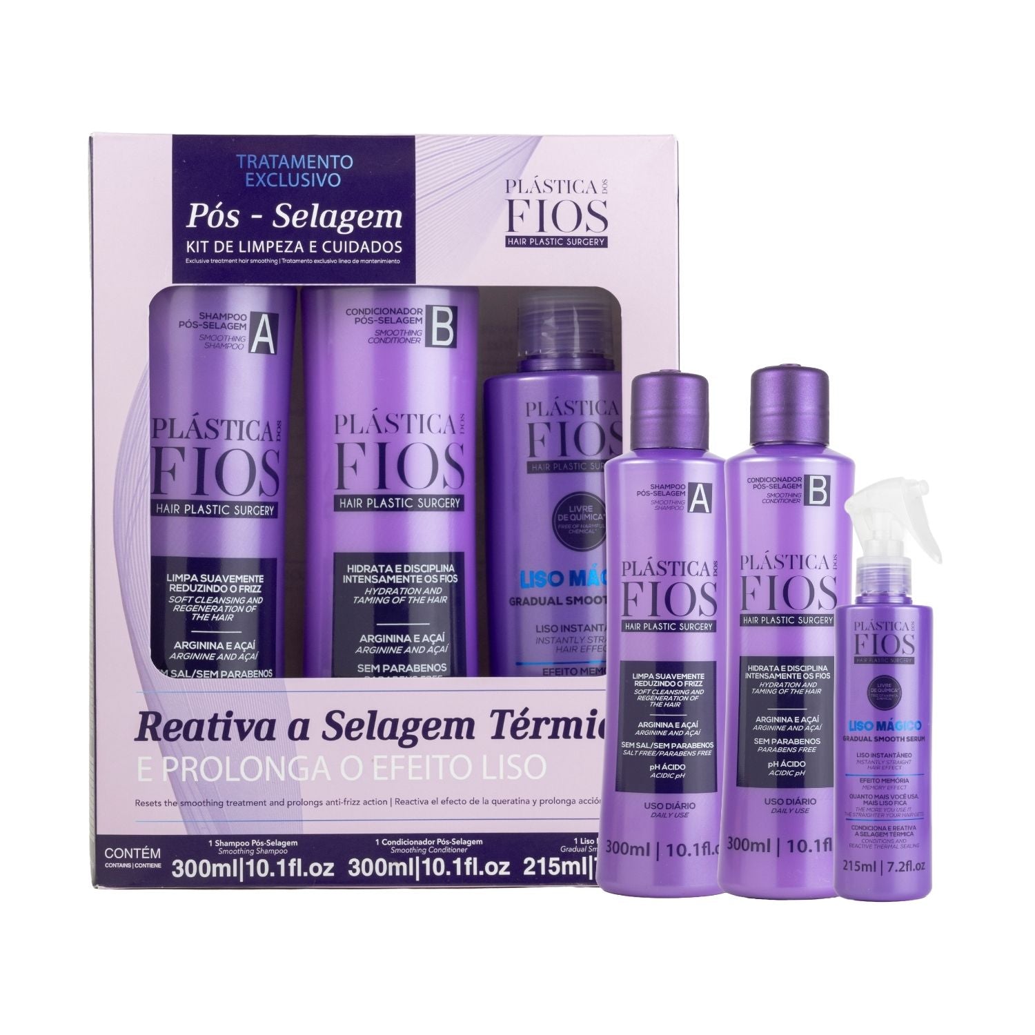 Kit Cadiveu Plástica Dos Fios Duo + Liso Mágico – Doce Beleza