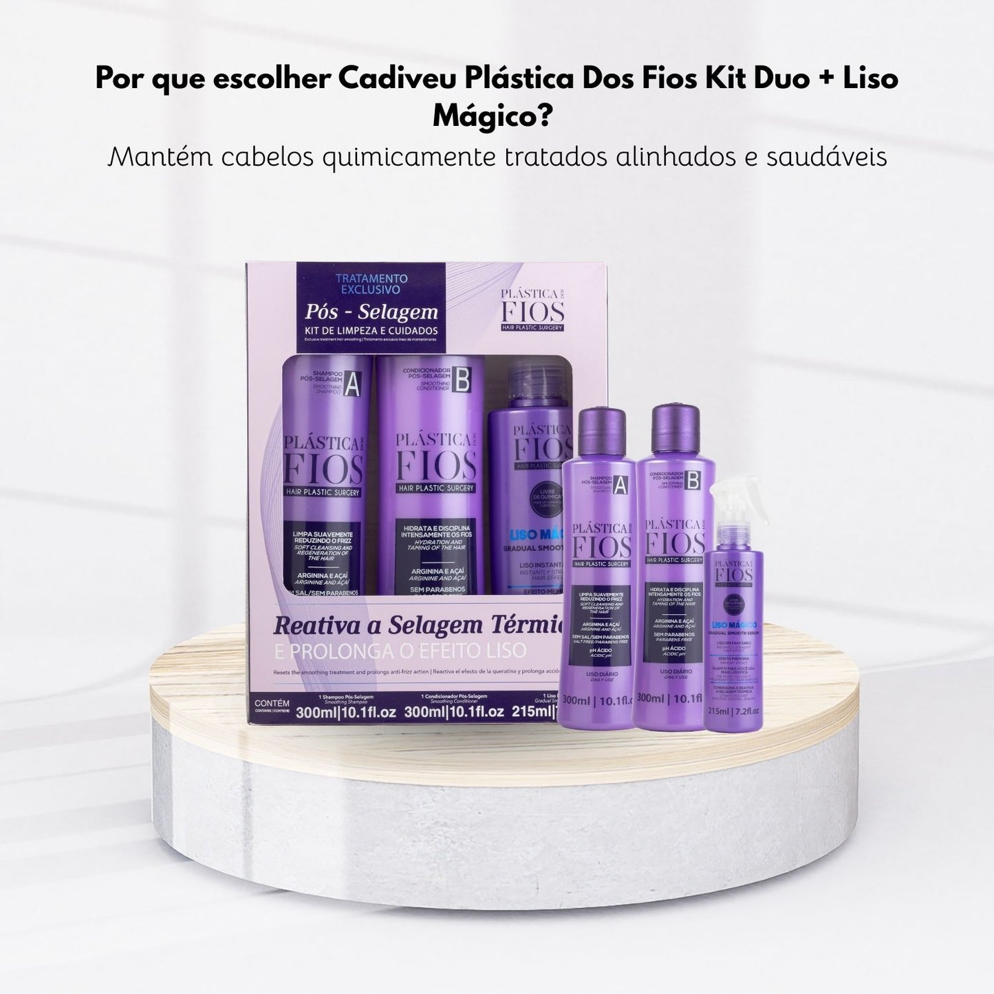Kit Cadiveu Plástica Dos Fios Duo + Liso Mágico