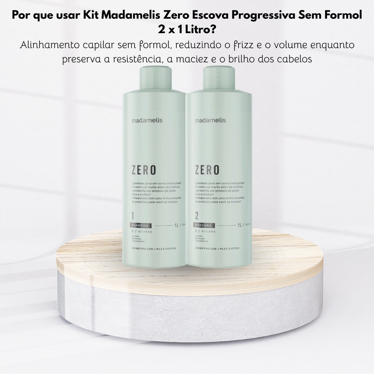 Kit Madamelis Zero Escova Progressiva Sem Formol 2 x 1 Litro