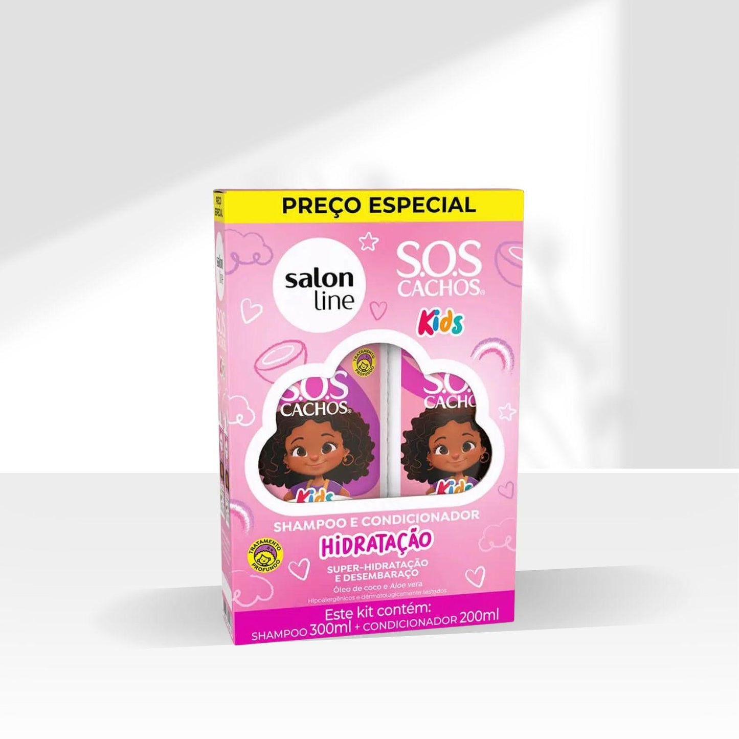 Kit Salon Line S.O.S Cachos Hidratação kids Shampoo e Condicionador para Cabelo Cacheado