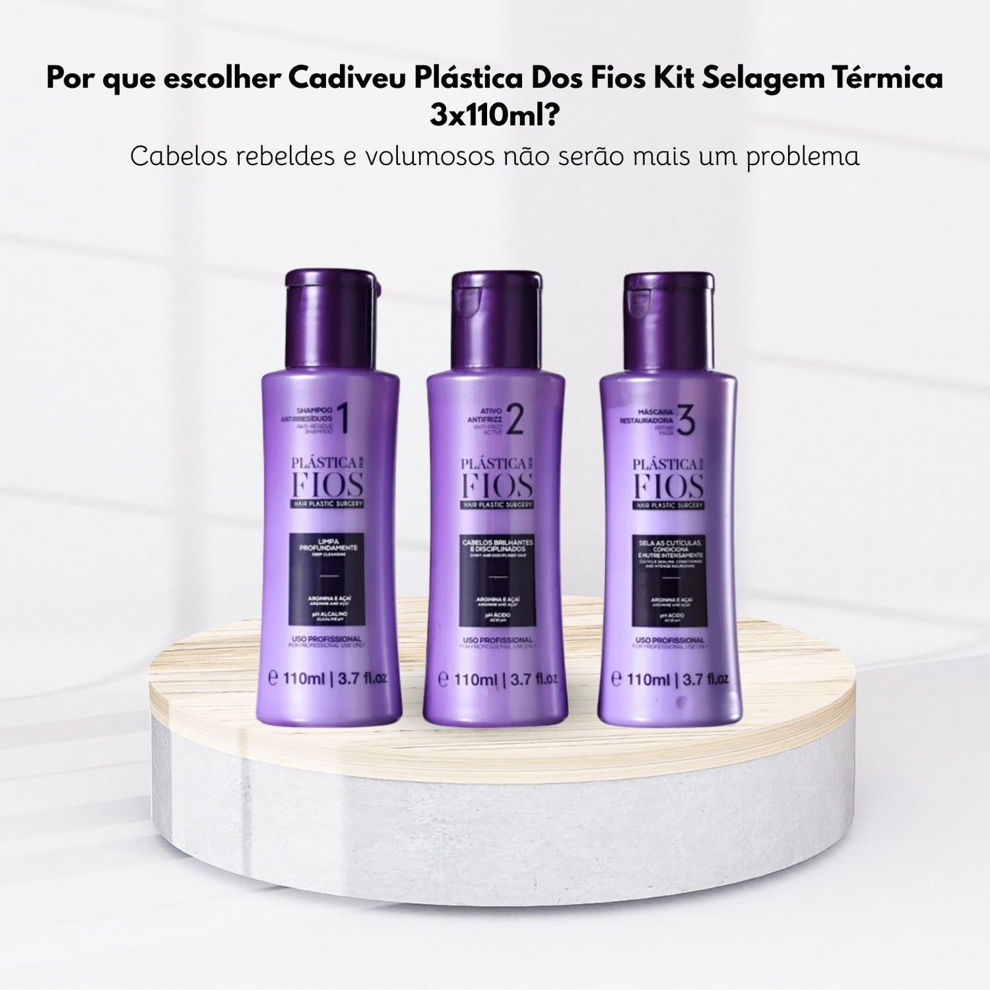 Progressiva Cadiveu Plástica Dos Fios Kit Selagem Térmica 3 x 110 ml
