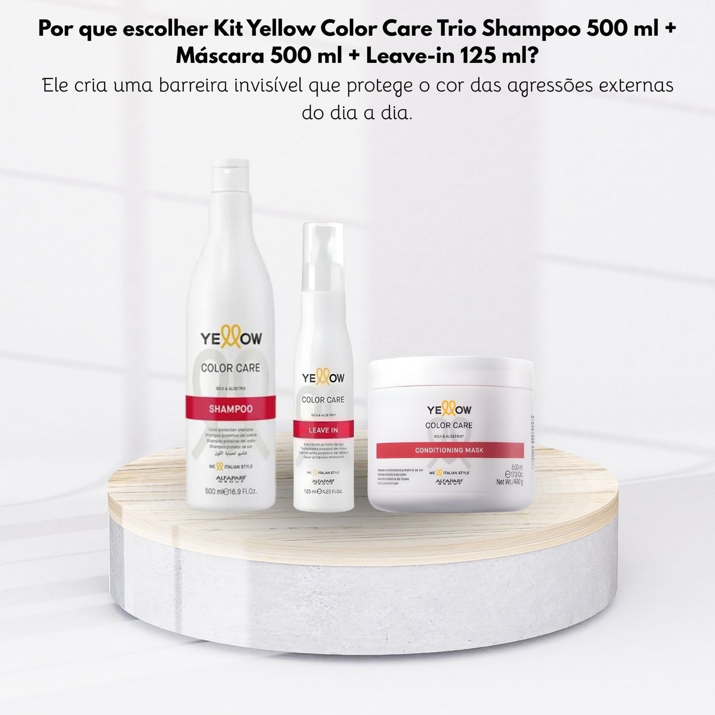 Kit Yellow Color Care Trio Shampoo 500 ml + Máscara 500 ml + Leave-in 125 ml