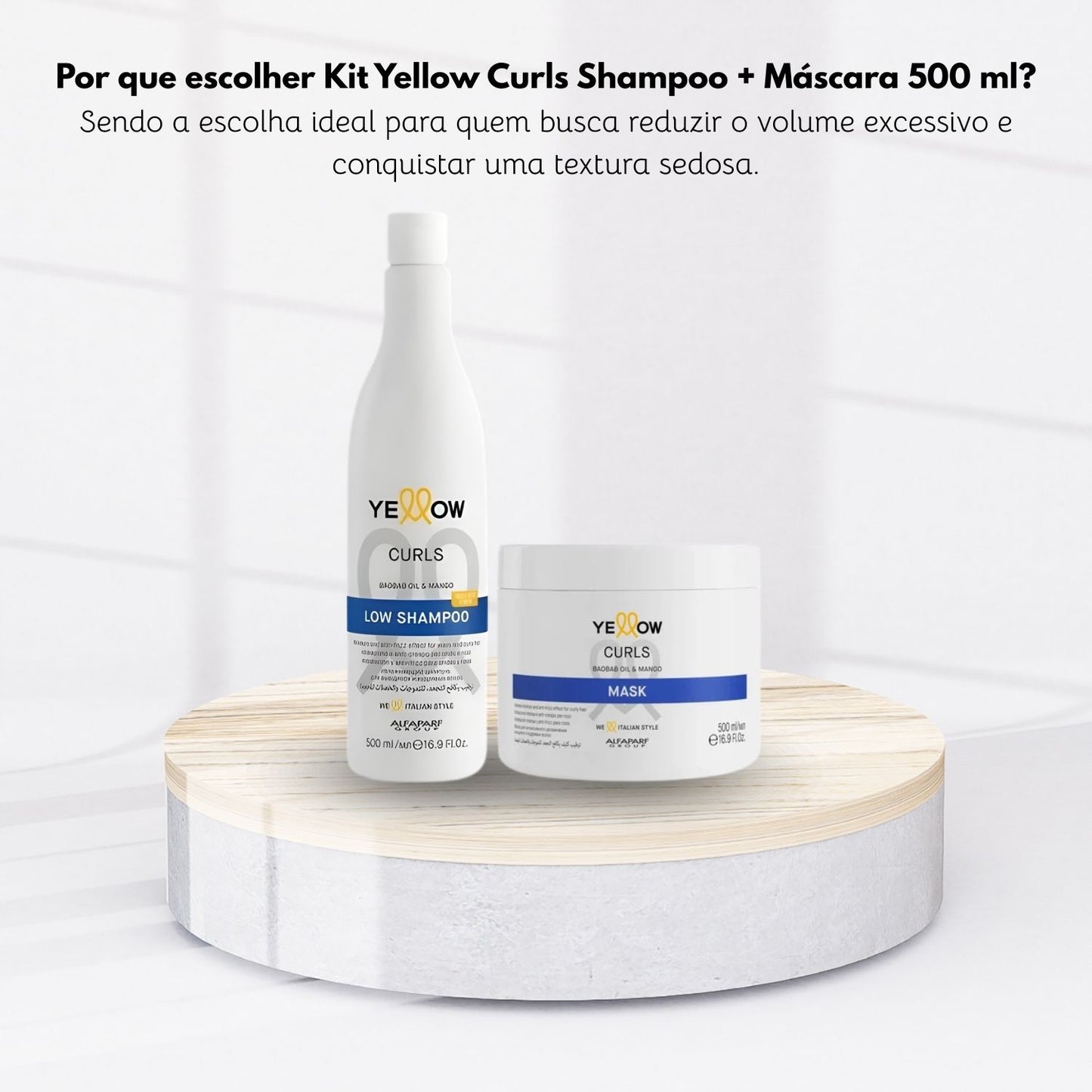 Kit Yellow Curls Shampoo + Máscara 500 ml