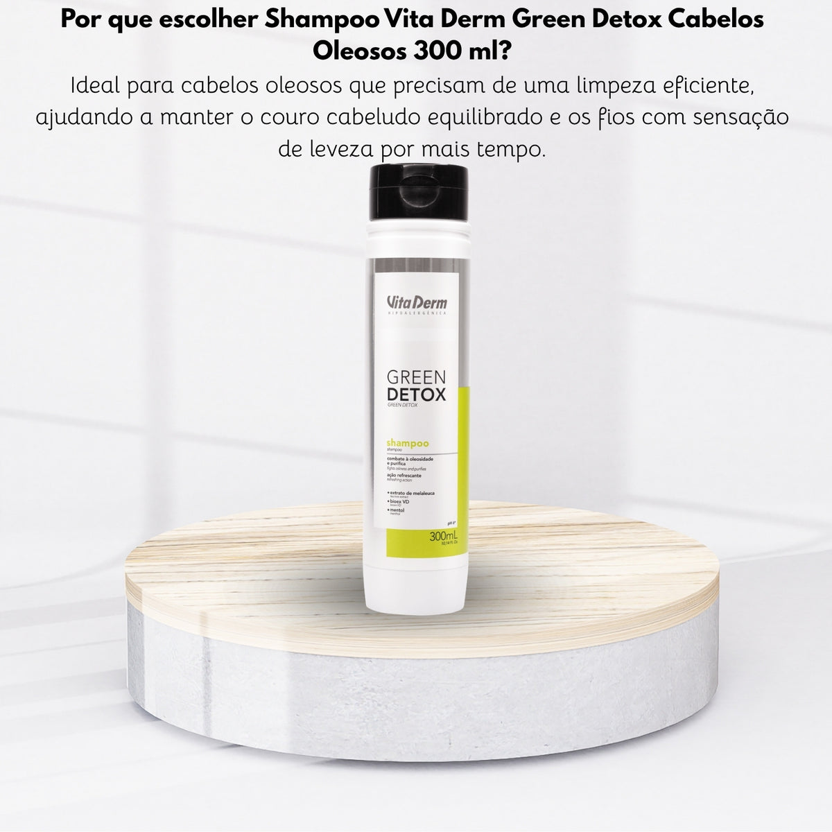 Shampoo Vita Derm Green Detox Cabelos Oleosos 300 ml