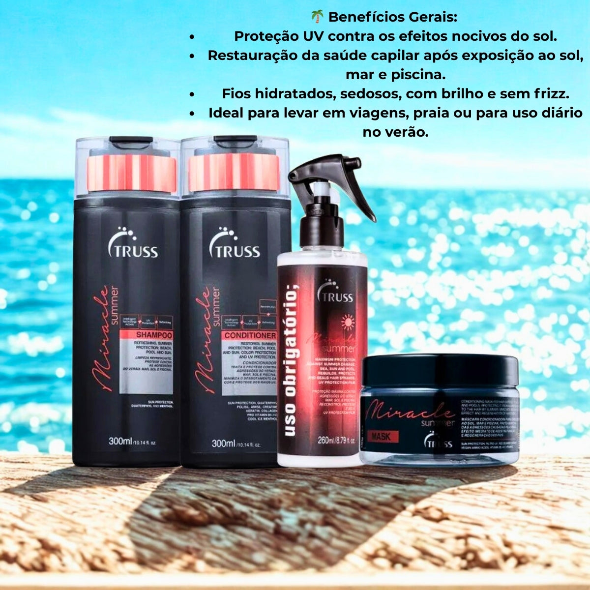 Kit Truss Miracle Summer Duo + Máscara 180 g + Uso Obrigatório 260 ml