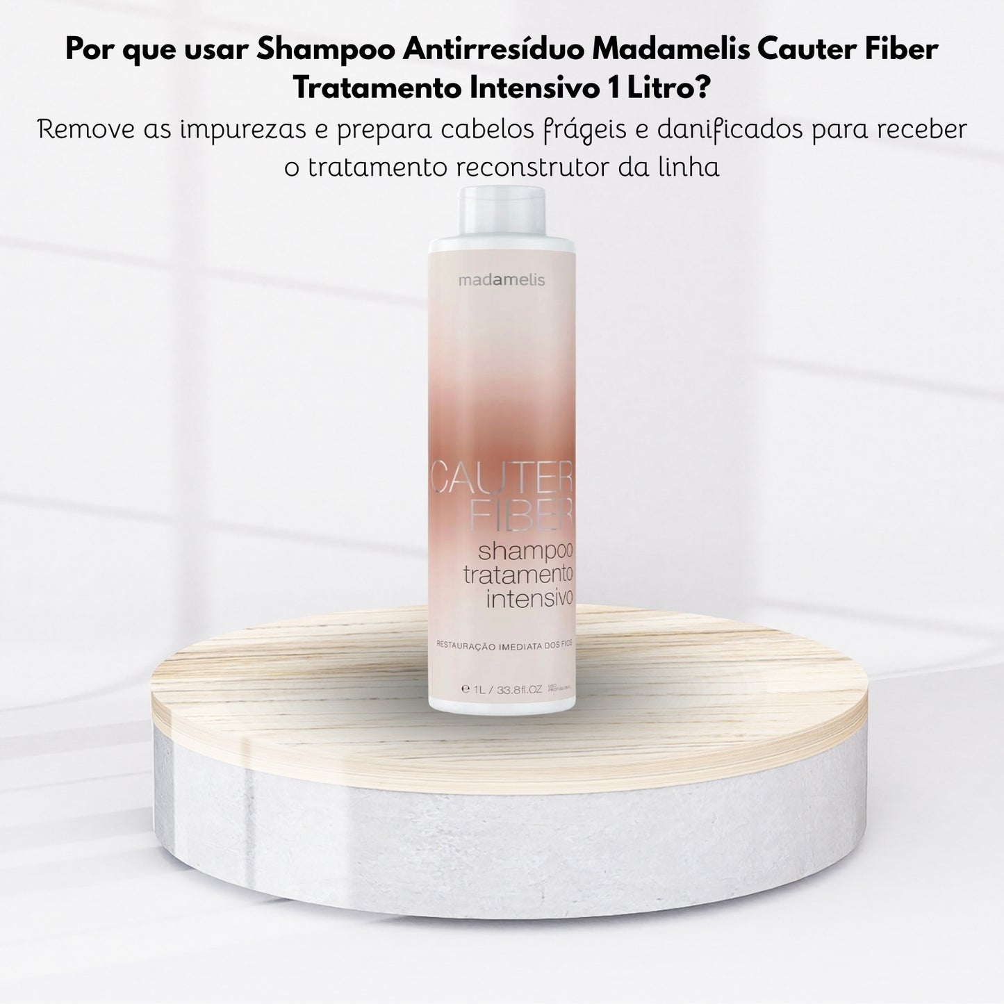 Shampoo Antirresíduo Madamelis Cauter Fiber Tratamento Intensivo 1 Litro