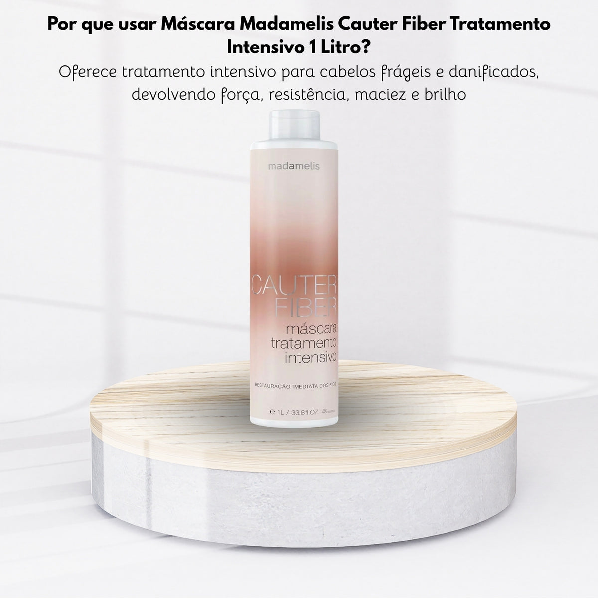Máscara Madamelis Cauter Fiber Tratamento Intensivo 1 Litro