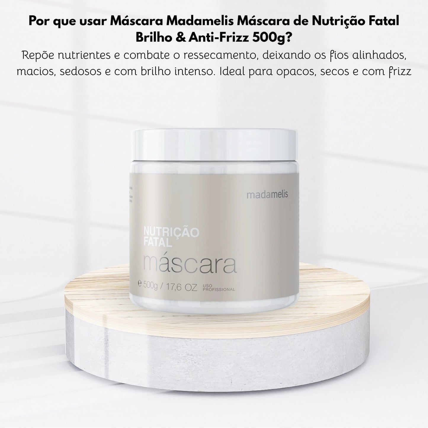 Máscara Madamelis Máscara de Nutrição Fatal Brilho & Anti-Frizz 500 g