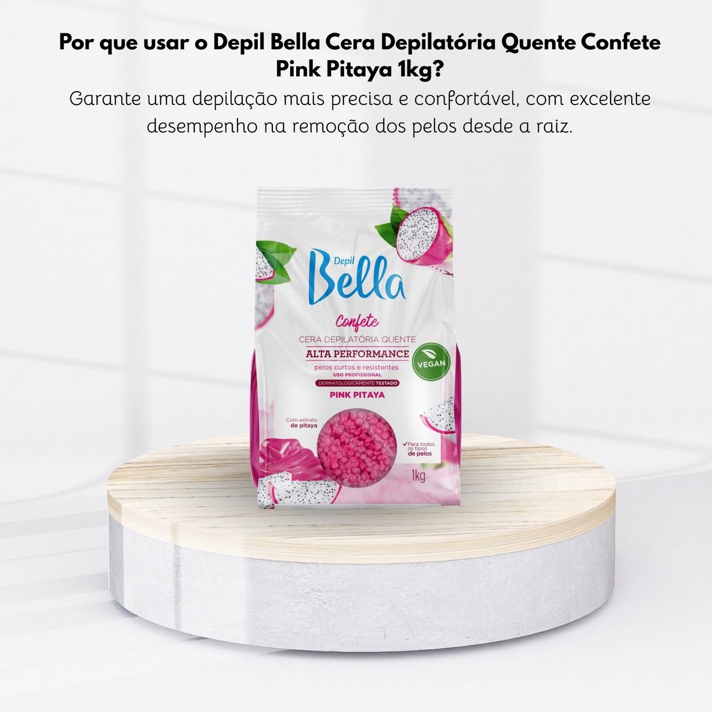 Cera Depilatória Depil Bella Quente Confete Pink Pitaya 1000 g