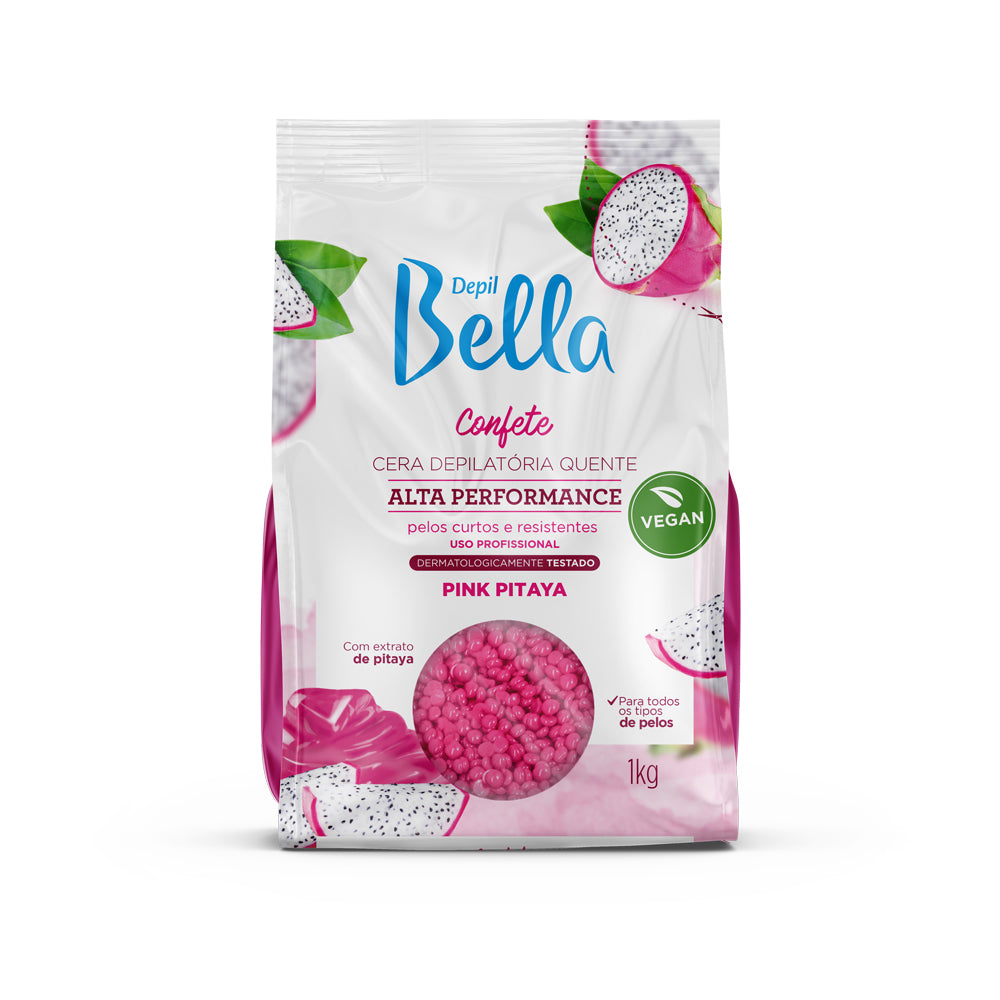 Cera Depilatória Depil Bella Quente Confete Pink Pitaya 1000 g