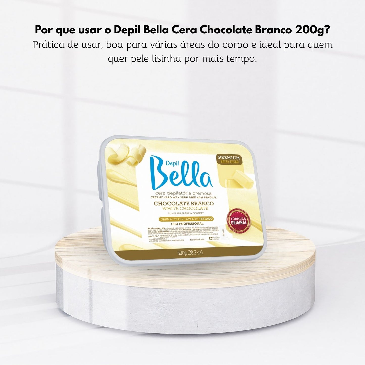 Cera Depilatória Depil Bella Cremosa Chocolate Branco 800 g