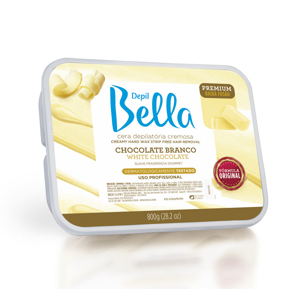Cera Depilatória Depil Bella Cremosa Chocolate Branco 800 g