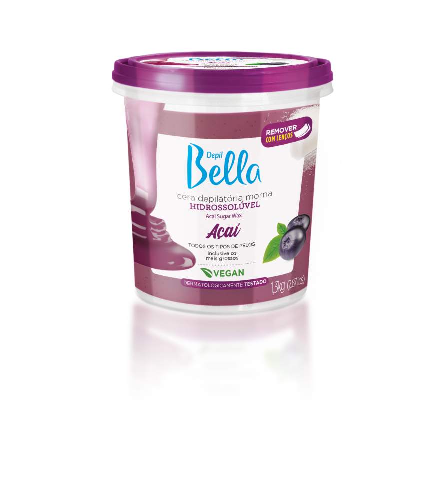 Cera Depilatória Depil Bella Morna Hidrossolúvel Açai 1300 g