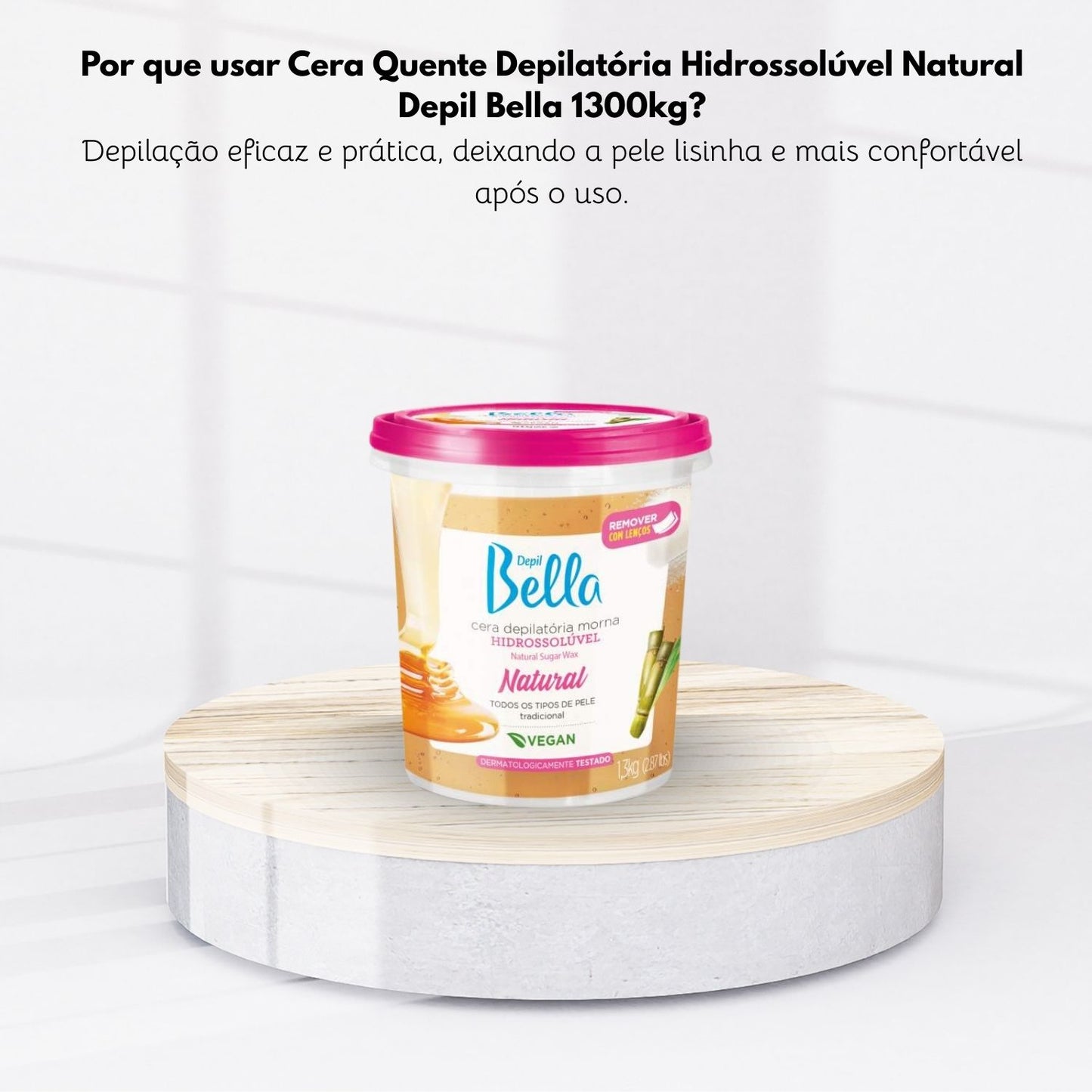 Cera Depilatória Depil Bella Morna Hidrossolúvel Natural 1300 g
