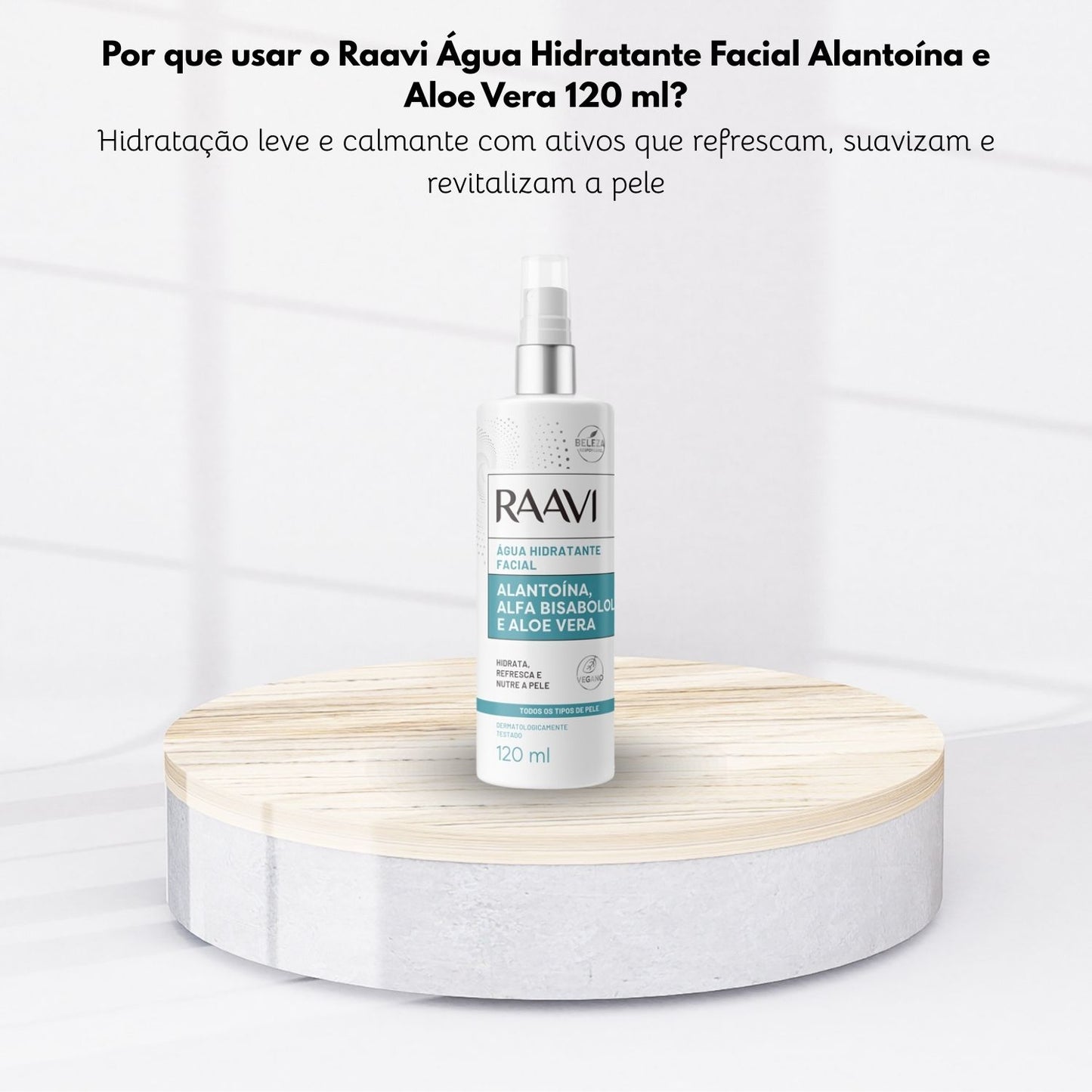 Raavi Água Hidratante Facial Alantoína e Aloe Vera 120 ml
