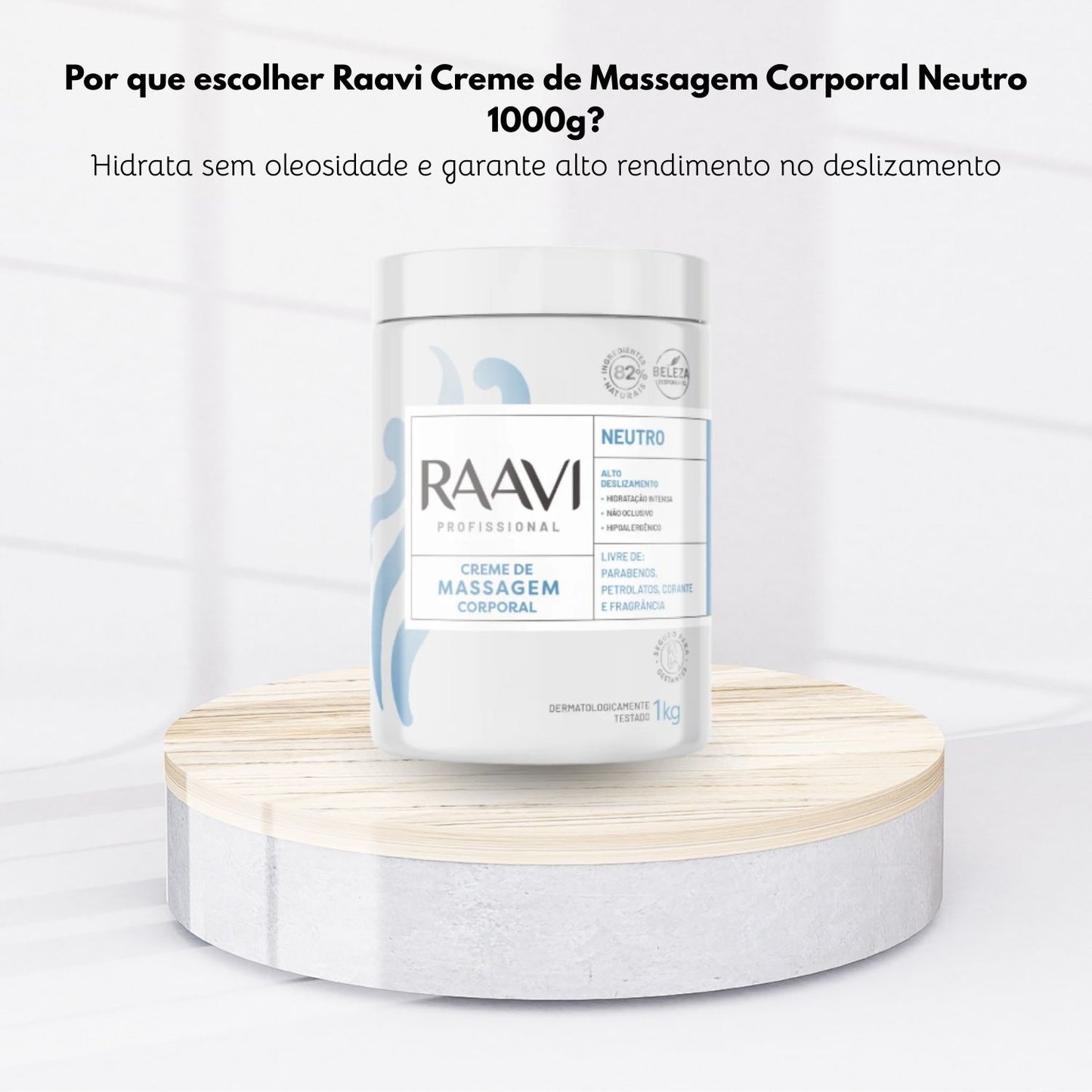 Raavi Creme de Massagem Corporal Neutro 1000 g