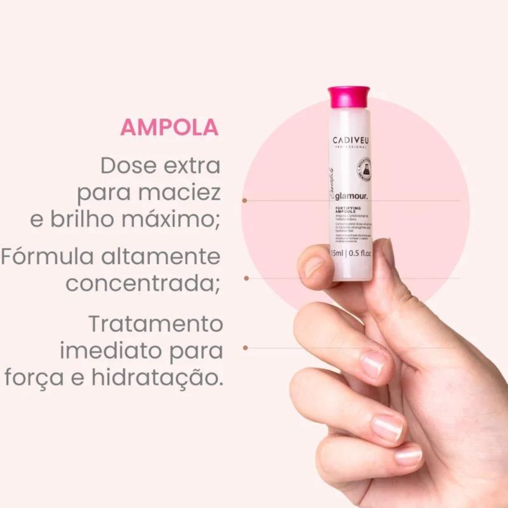 Kit Cadiveu Glamour Essentials Ampola Capilar 3 x 15 ml
