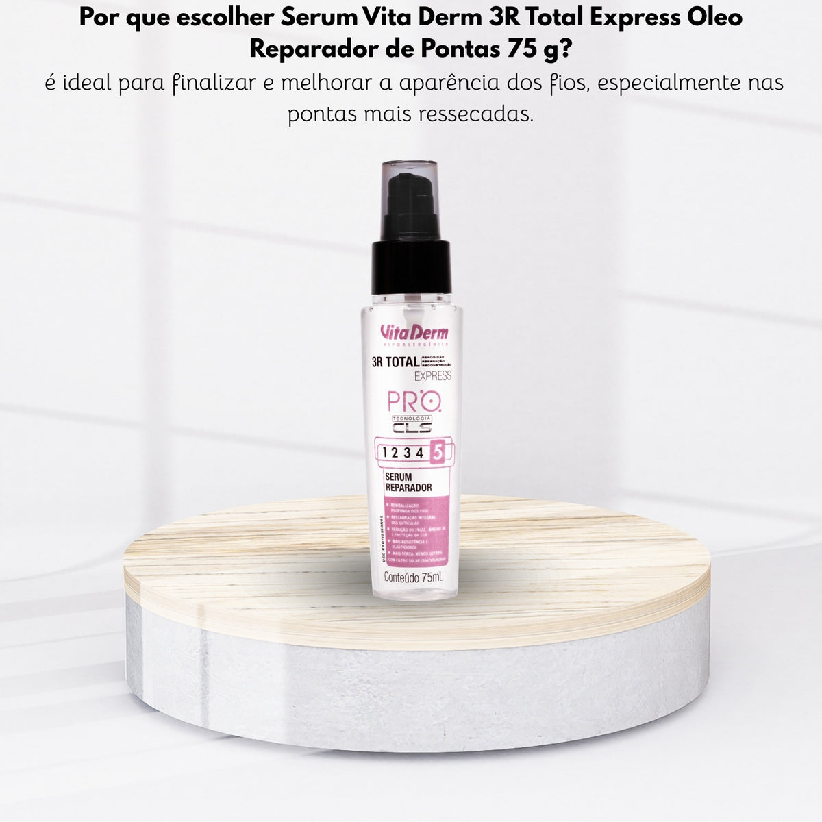 Serum Vita Derm 3R Total Express Oleo Reparador de Pontas 75 g