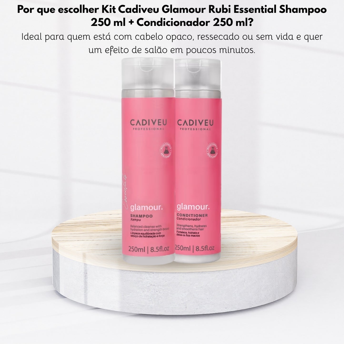 Kit Cadiveu Glamour Rubi Essential Shampoo 250 ml + Condicionador 250 ml