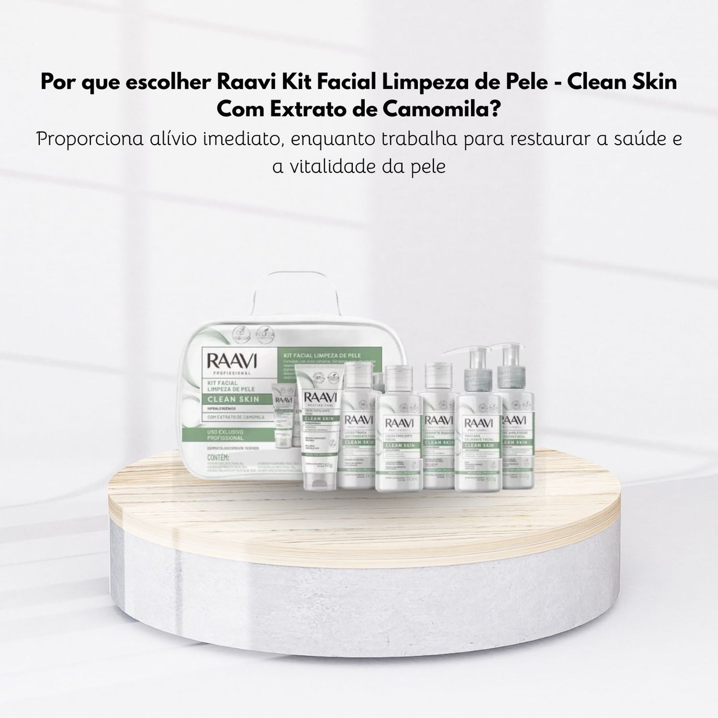 Raavi Kit Facial Limpeza de Pele Clean Skin Com Extrato de Camomila