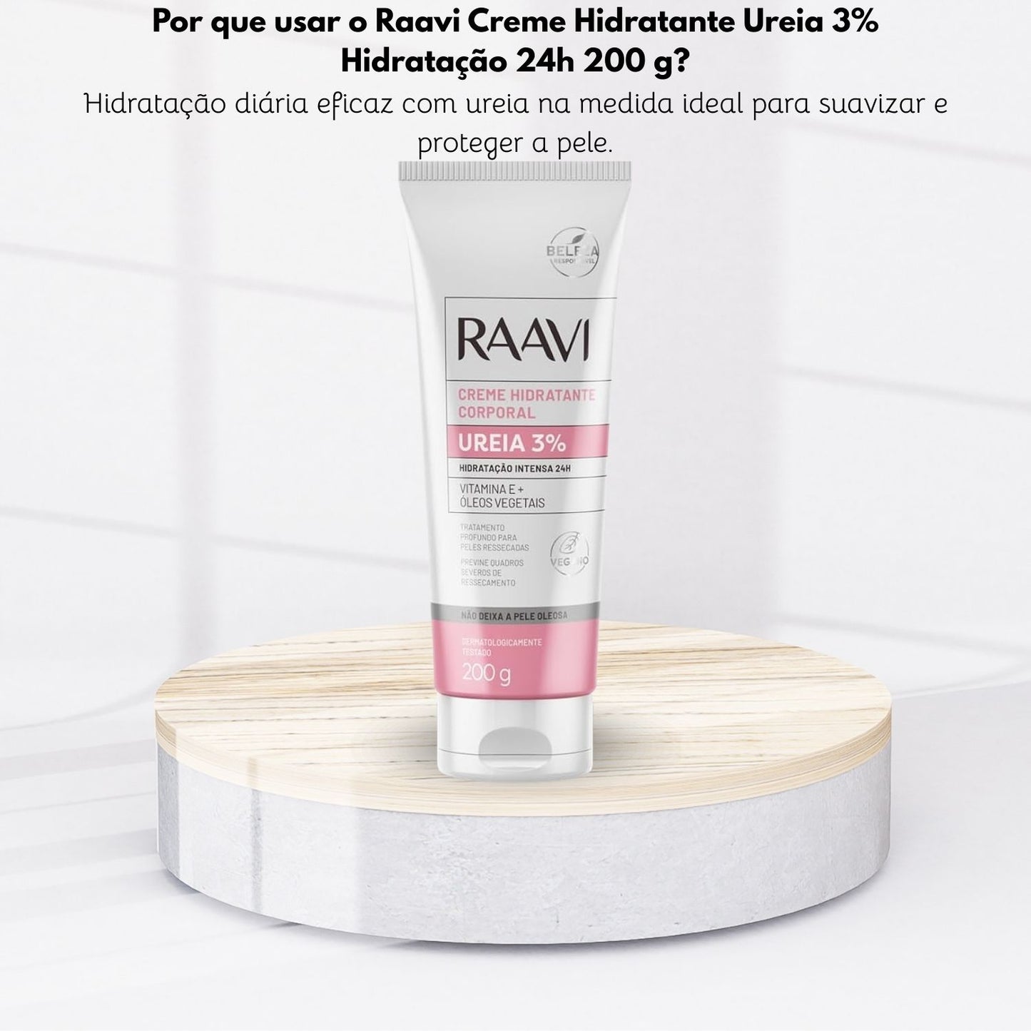 Raavi Creme Hidratante Ureia 3% Hidrataçao 24h 200 g