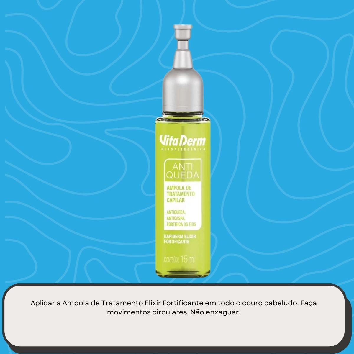 Ampola Vita Derm Kapiderm Elixir Fortificante Tratamento Capilar 15 ml
