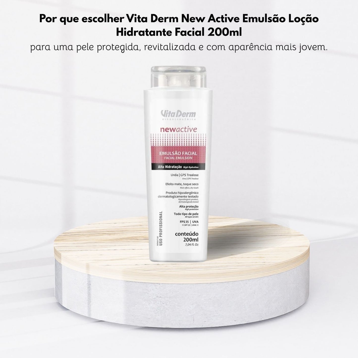 Vita Derm New Active Emulsão Loção Hidratante Facial 200 ml