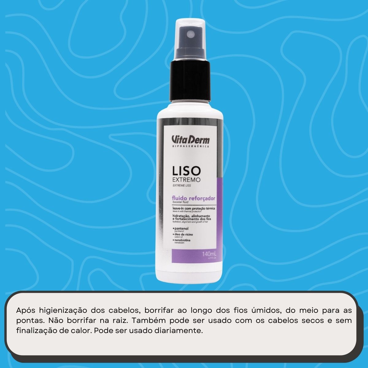 Leave-in Vita Derm Fluído Reforçador Liso Extremo 140 ml