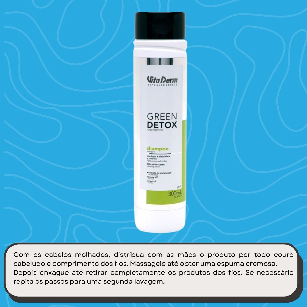 Shampoo Vita Derm Green Detox Cabelos Oleosos 300 ml