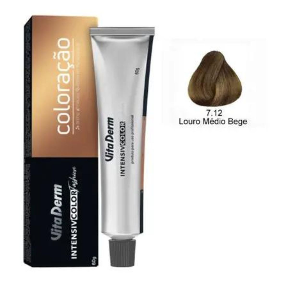 Tintura Vita Derm Intensiv Color Fashion 7.12 Louro Medio Bege 60 g