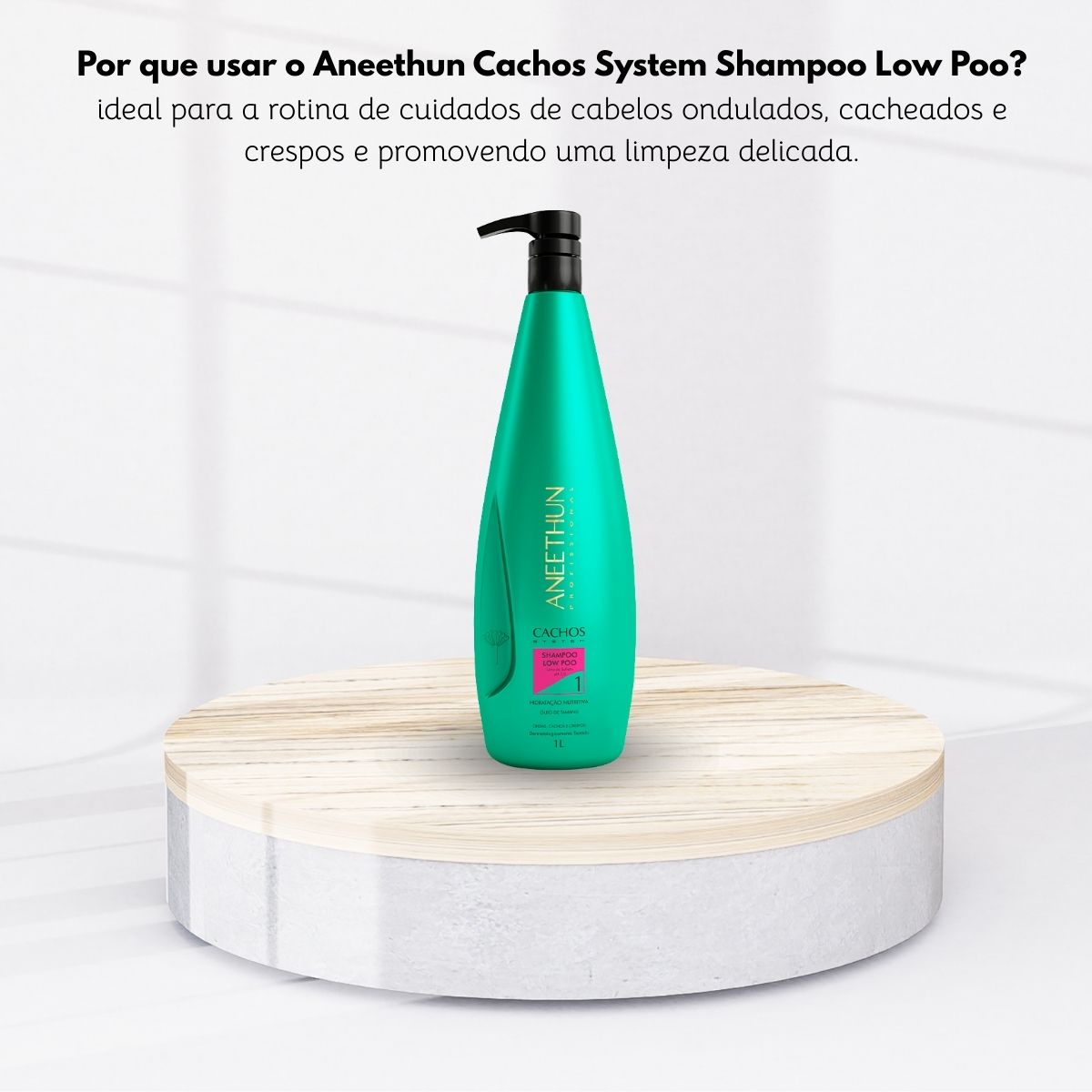 Shampoo Aneethun Cachos Low Poo para Cabelo Cacheado 1 Litro
