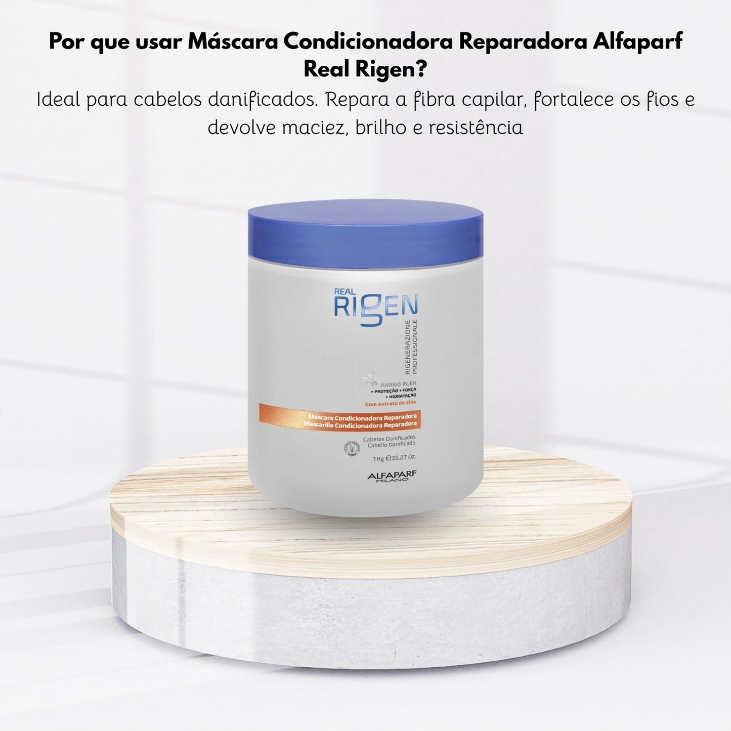 Máscara Alfaparf Real Rigen Condicionadora Reparadora 1000 g