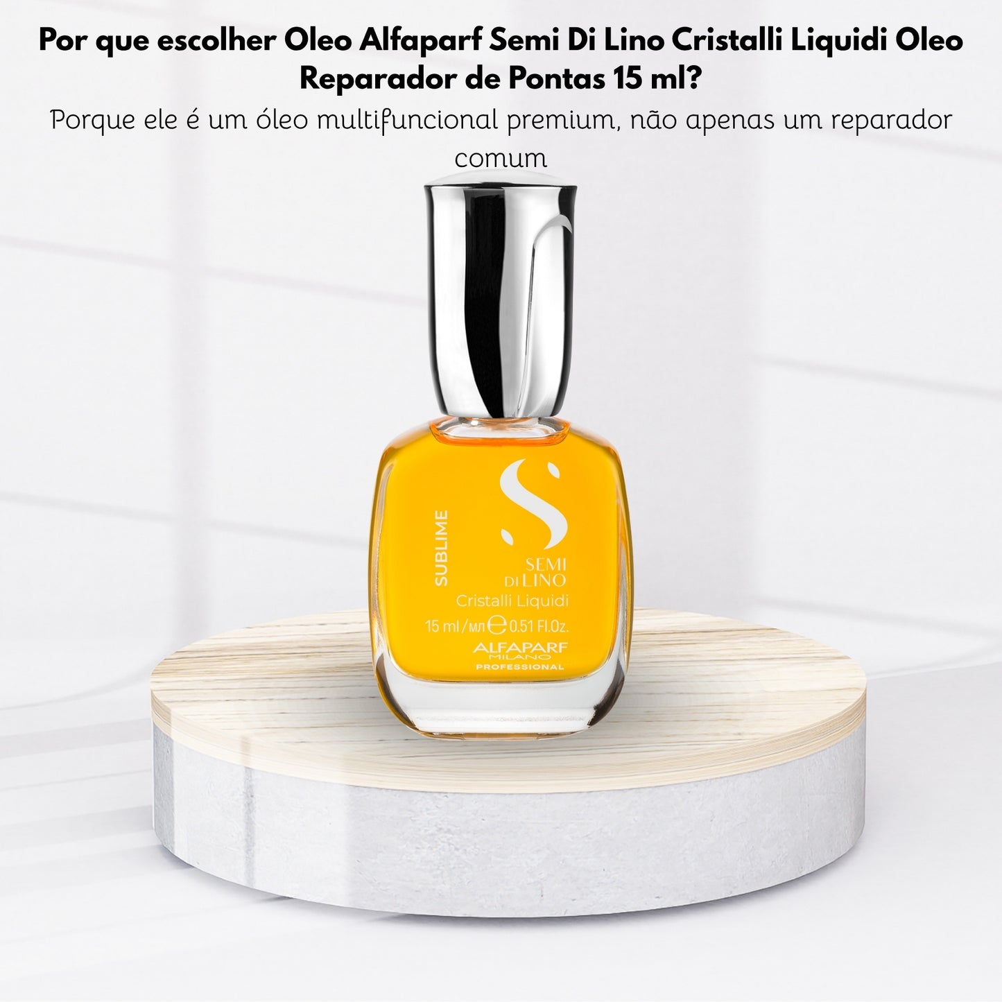 Oleo Alfaparf Semi Di Lino Cristalli Liquidi Oleo Reparador de Pontas 15 ml
