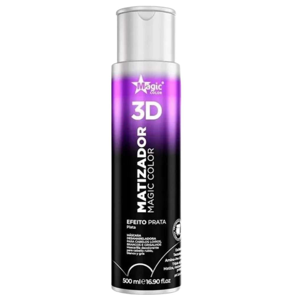 Máscara Matizadora Magic Color 3D Magic Power Prata 500 ml