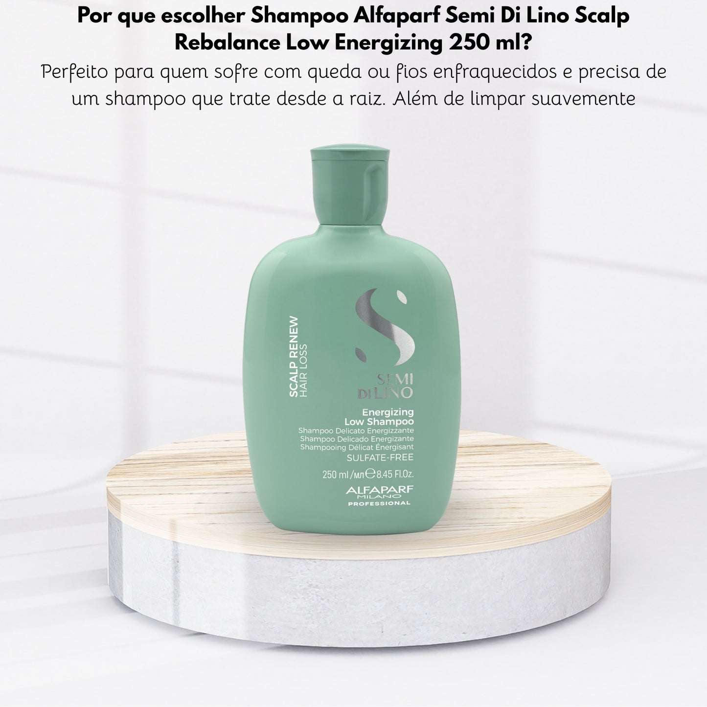 Shampoo Alfaparf Semi Di Lino Scalp Rebalance Low Energizing Shampoo para Cabelo Oleoso 250 ml