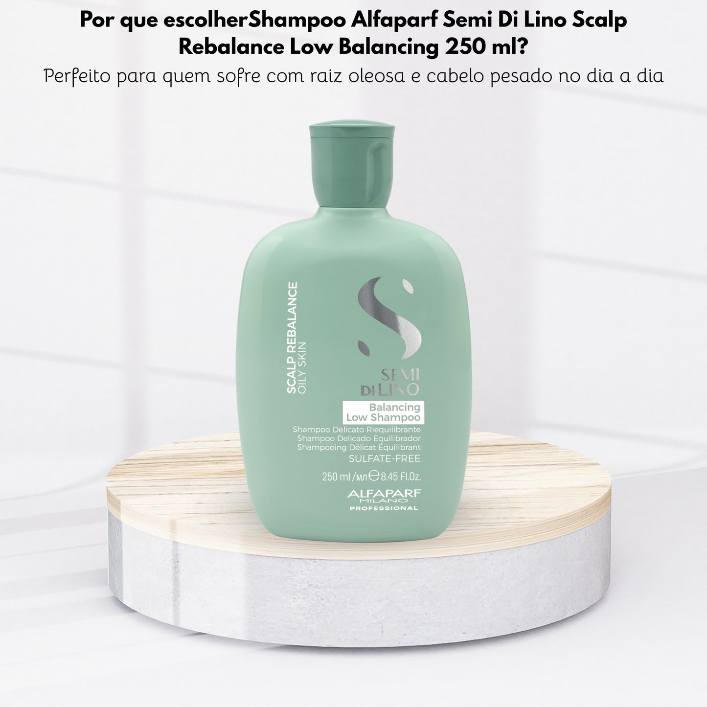 Shampoo Alfaparf Semi Di Lino Scalp Rebalance Low Balancing Shampoo para Cabelo Oleoso 250 ml