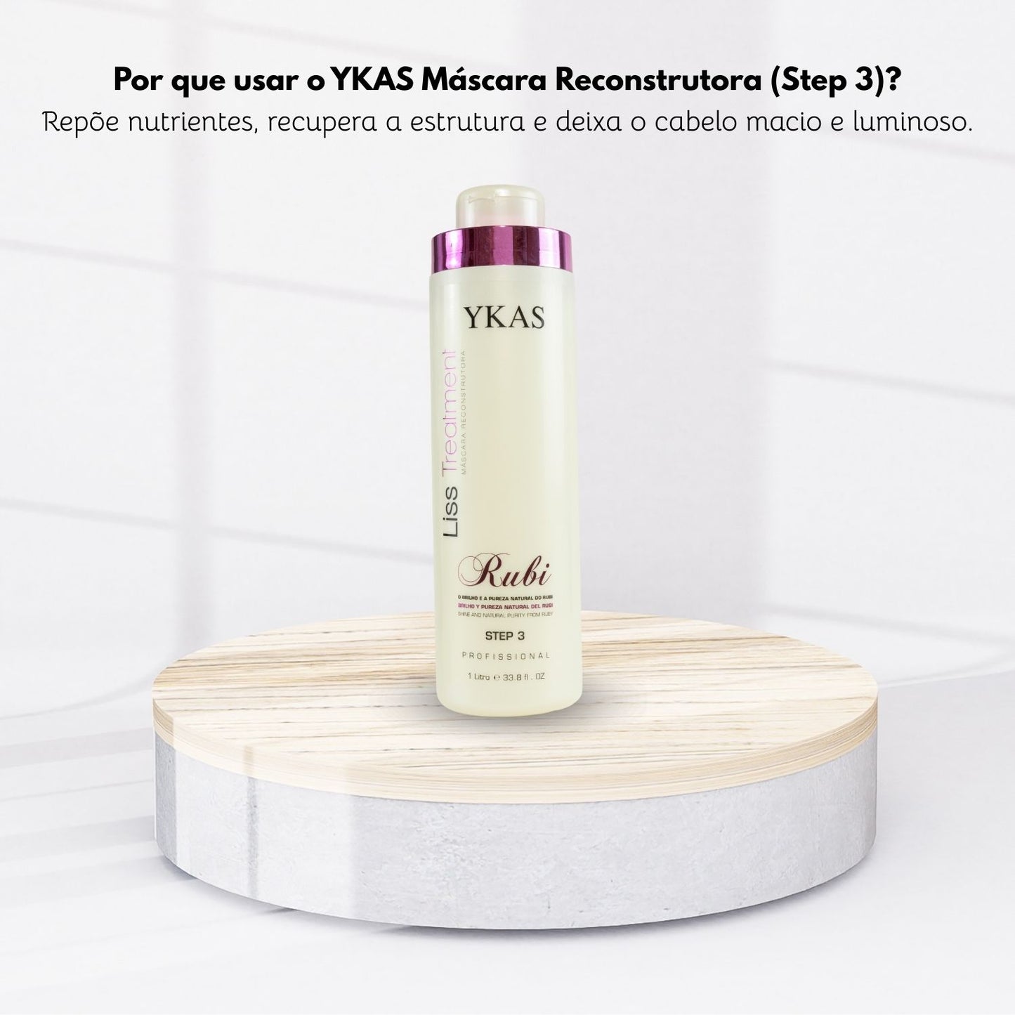 Tratamento Capilar Step 3 Ykas Rubi Finalização Brilho 1000 ml