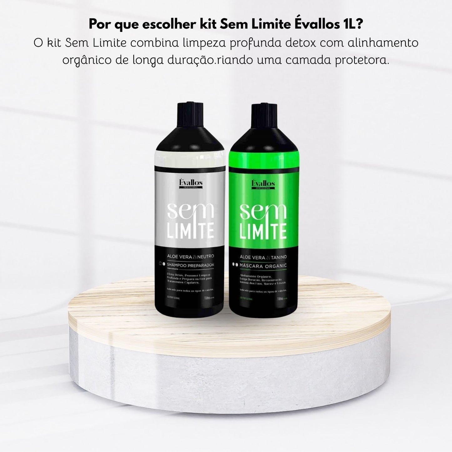 Kit Évallos Progressiva Organic + Shampoo Antiresiduo Sem Limite 2 x 1 Litro