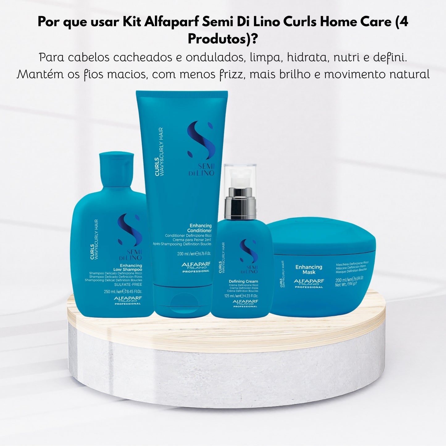 Kit Alfaparf Semi di Lino Curls Home Care (4 Produtos)