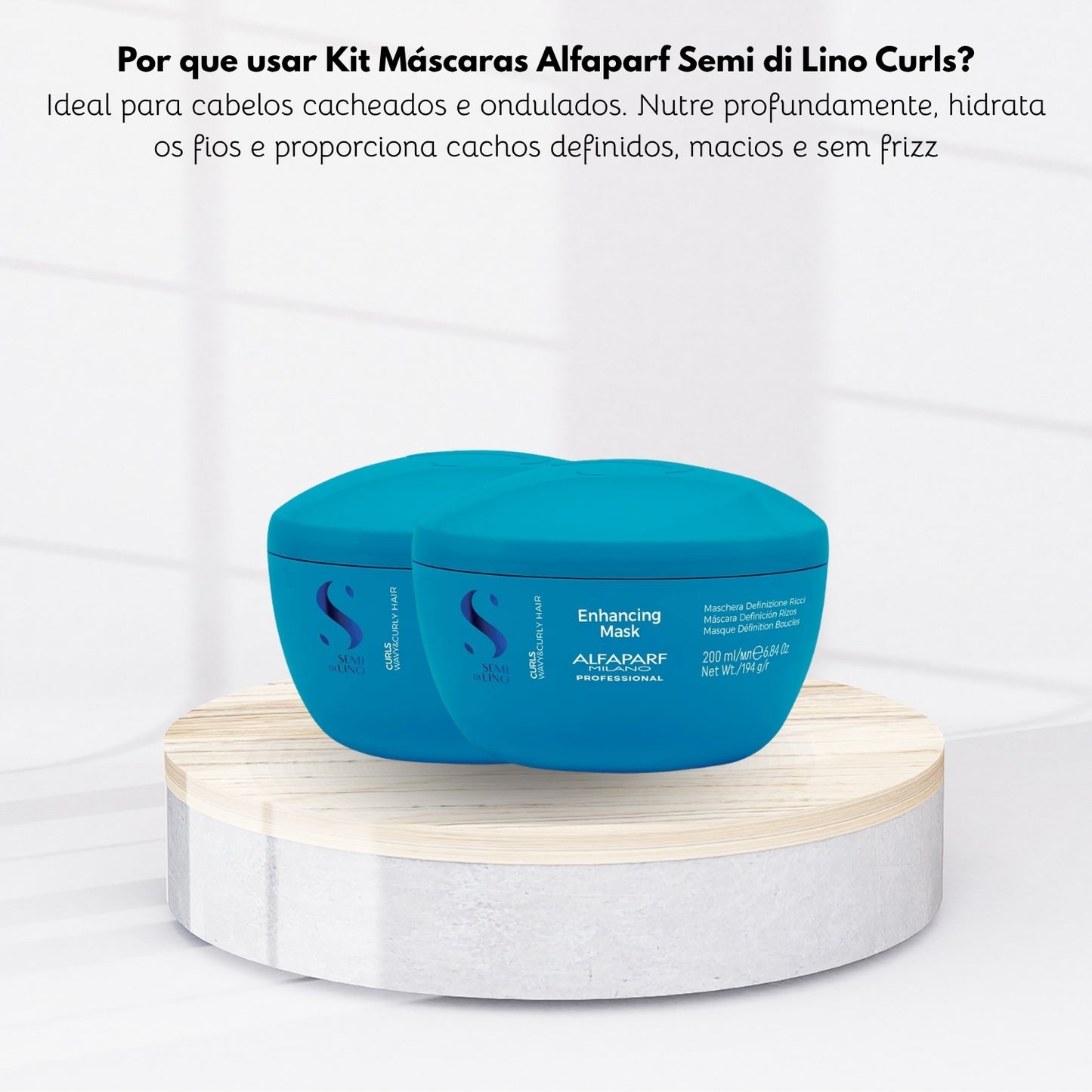Kit Alfaparf Semi di Lino Curls 2 Máscaras 200 ml